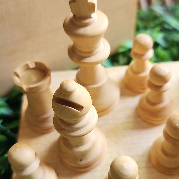 Vintage French Carved Wooden Chess Pieces - Picture 10 of 17
